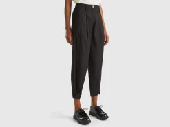 Wide trousers in wool blend