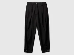 Wide trousers in wool blend