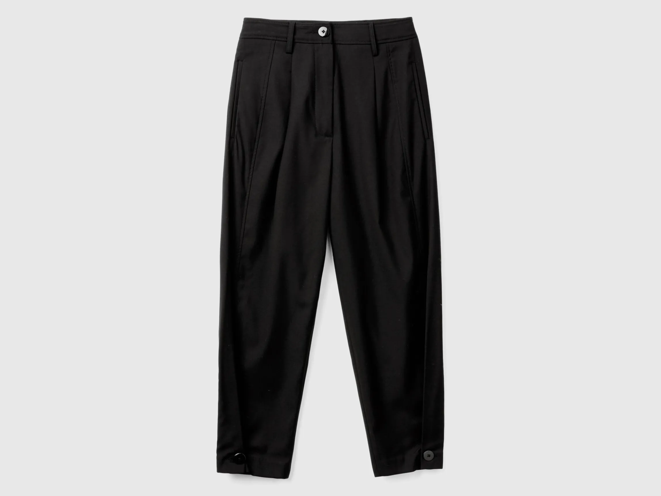 Wide trousers in wool blend