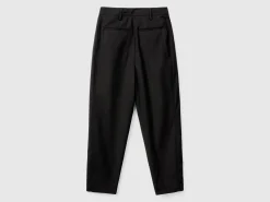 Wide trousers in wool blend