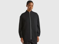 Wool blend bomber coat