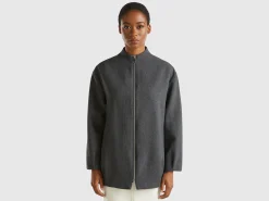 Wool blend bomber coat