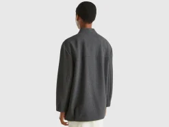 Wool blend bomber coat