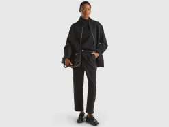 Wool blend bomber coat