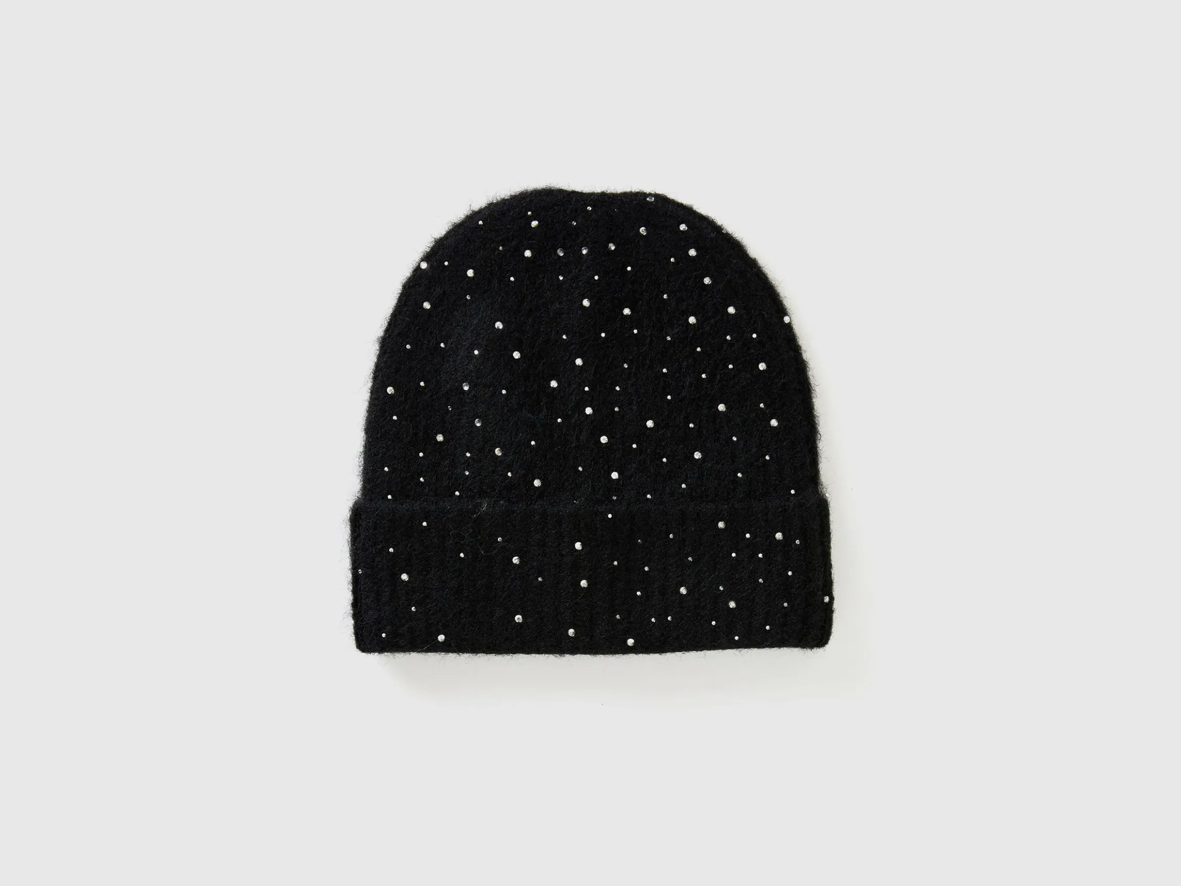 Wool blend hat with rhinestones