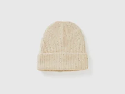 Wool blend hat with rhinestones