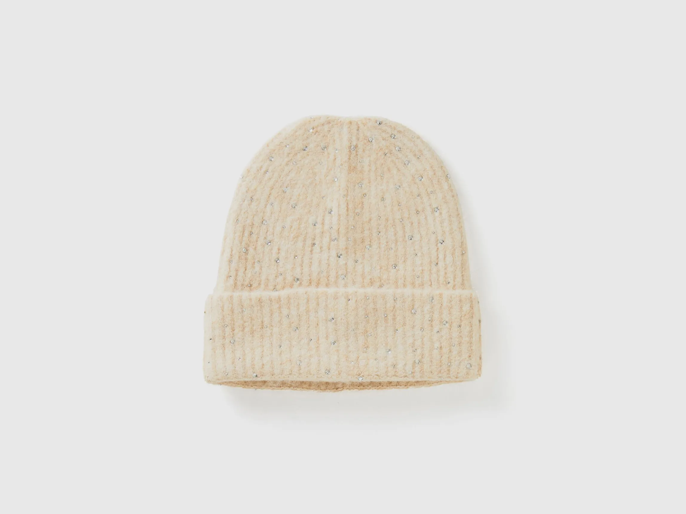 Wool blend hat with rhinestones