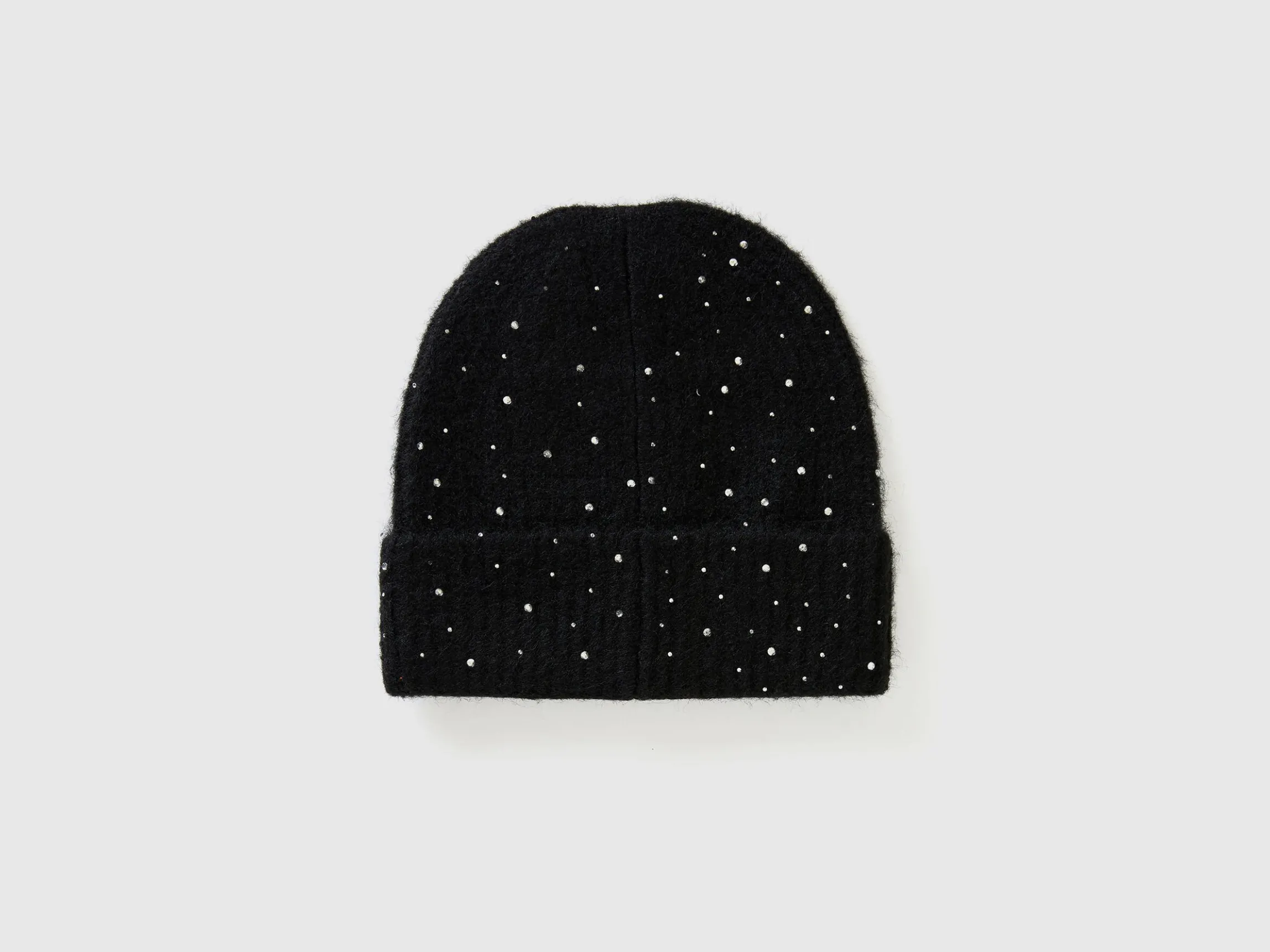 Wool blend hat with rhinestones