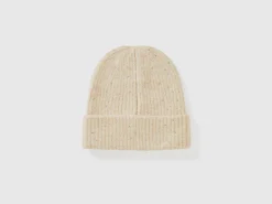 Wool blend hat with rhinestones