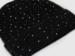 Wool blend hat with rhinestones