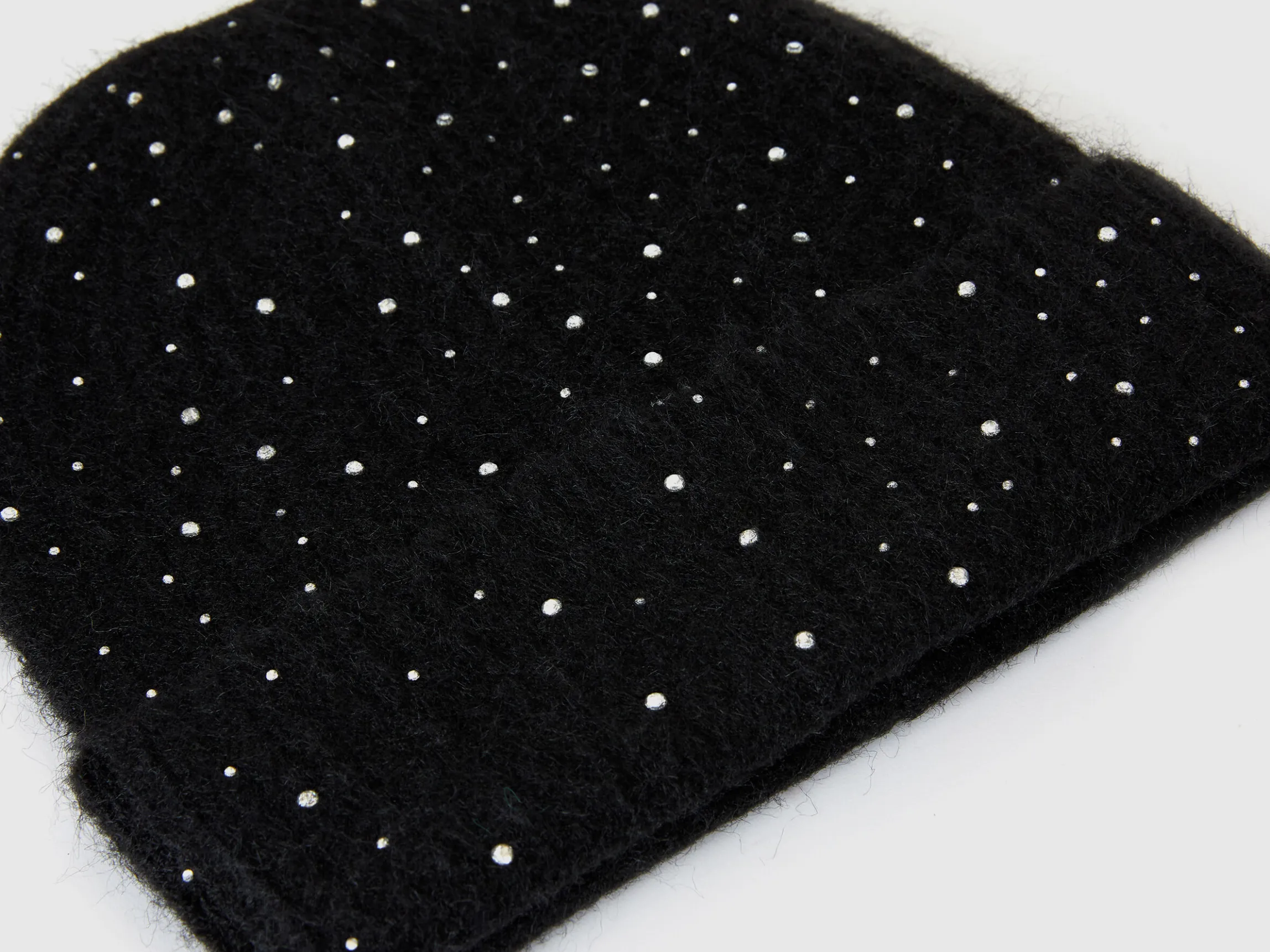 Wool blend hat with rhinestones
