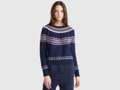 Wool blend jacquard sweater