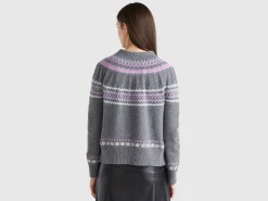 Wool blend jacquard sweater