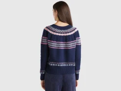 Wool blend jacquard sweater