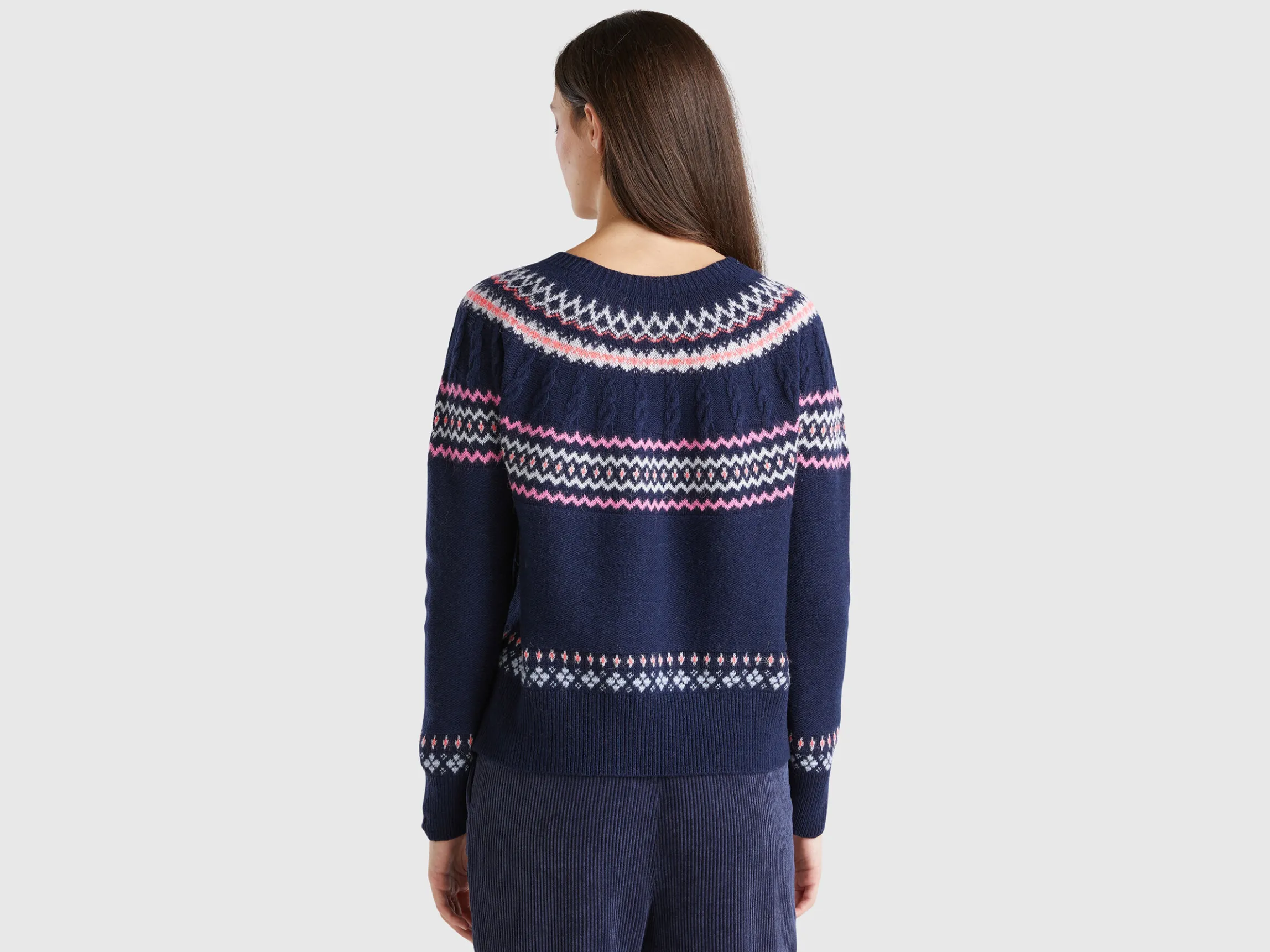 Wool blend jacquard sweater