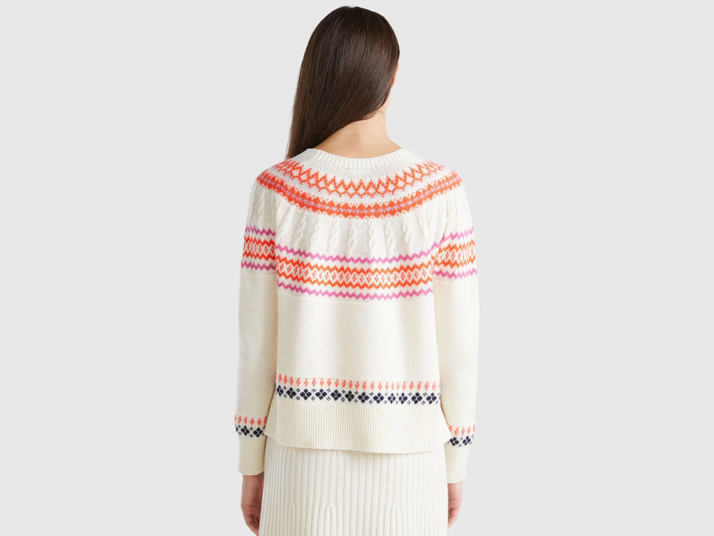 Wool blend jacquard sweater