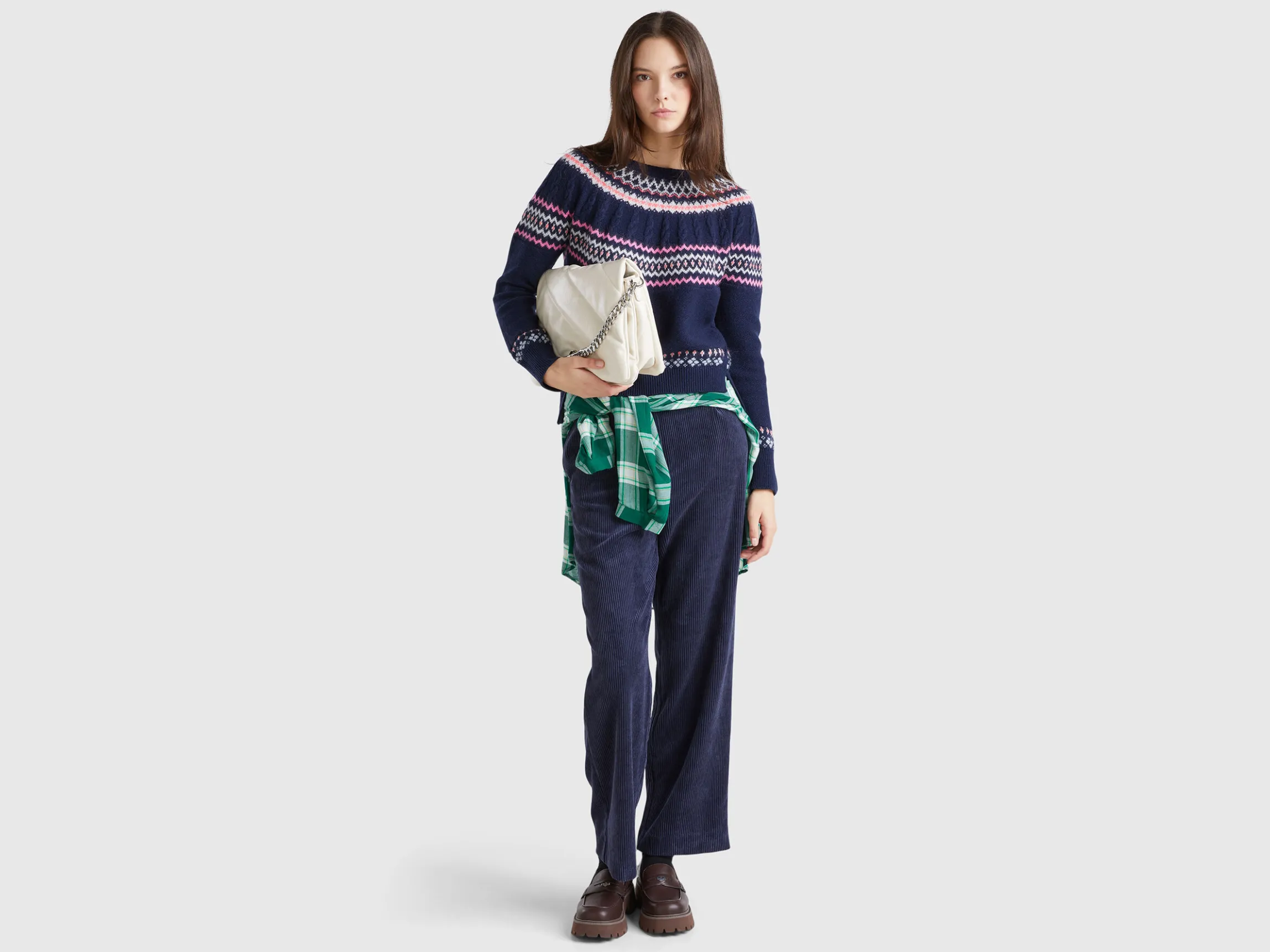 Wool blend jacquard sweater