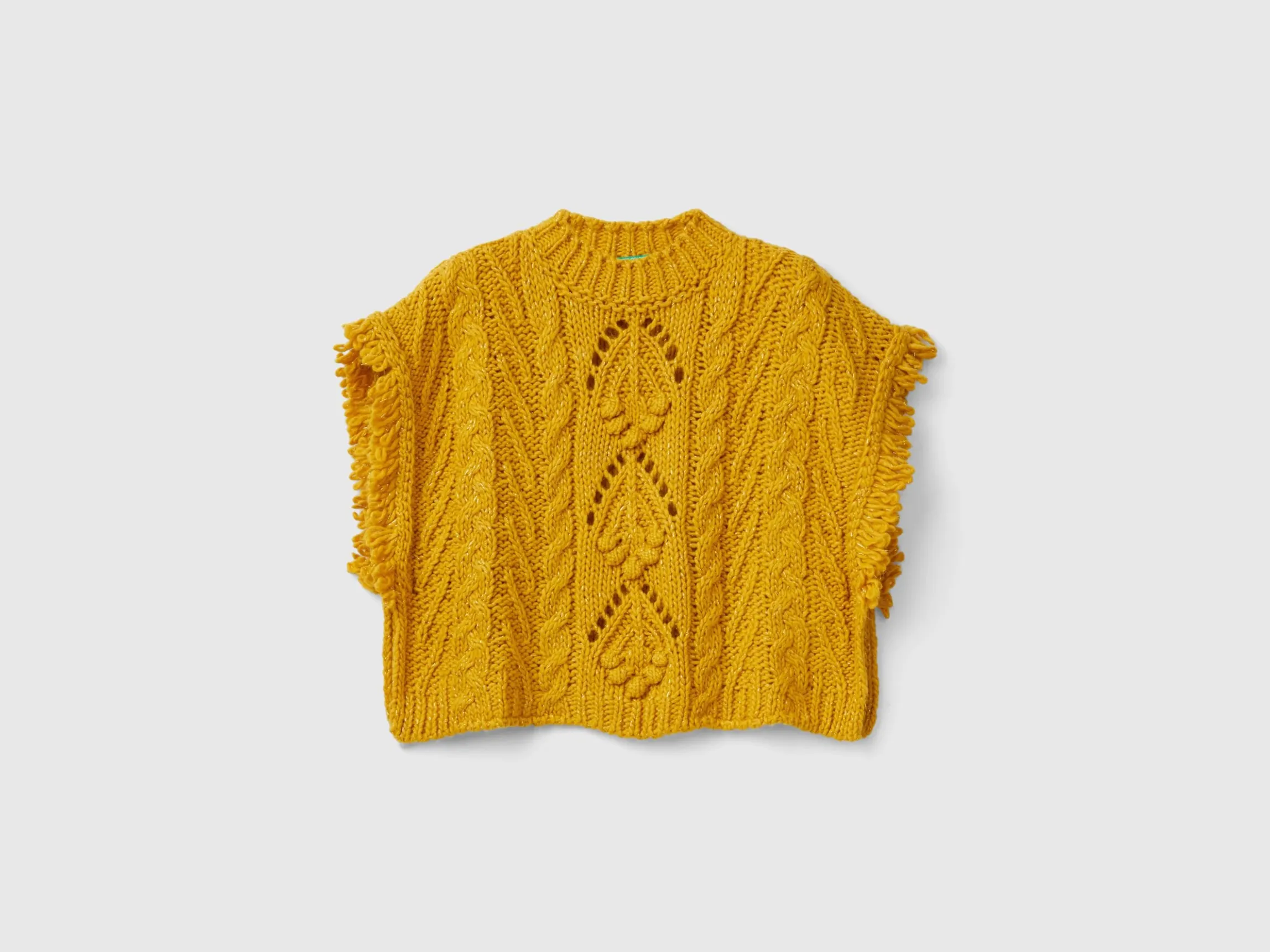 Wool blend knit cape