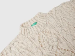 Wool blend knit cape