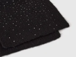 Wool blend scarf with rhinestones