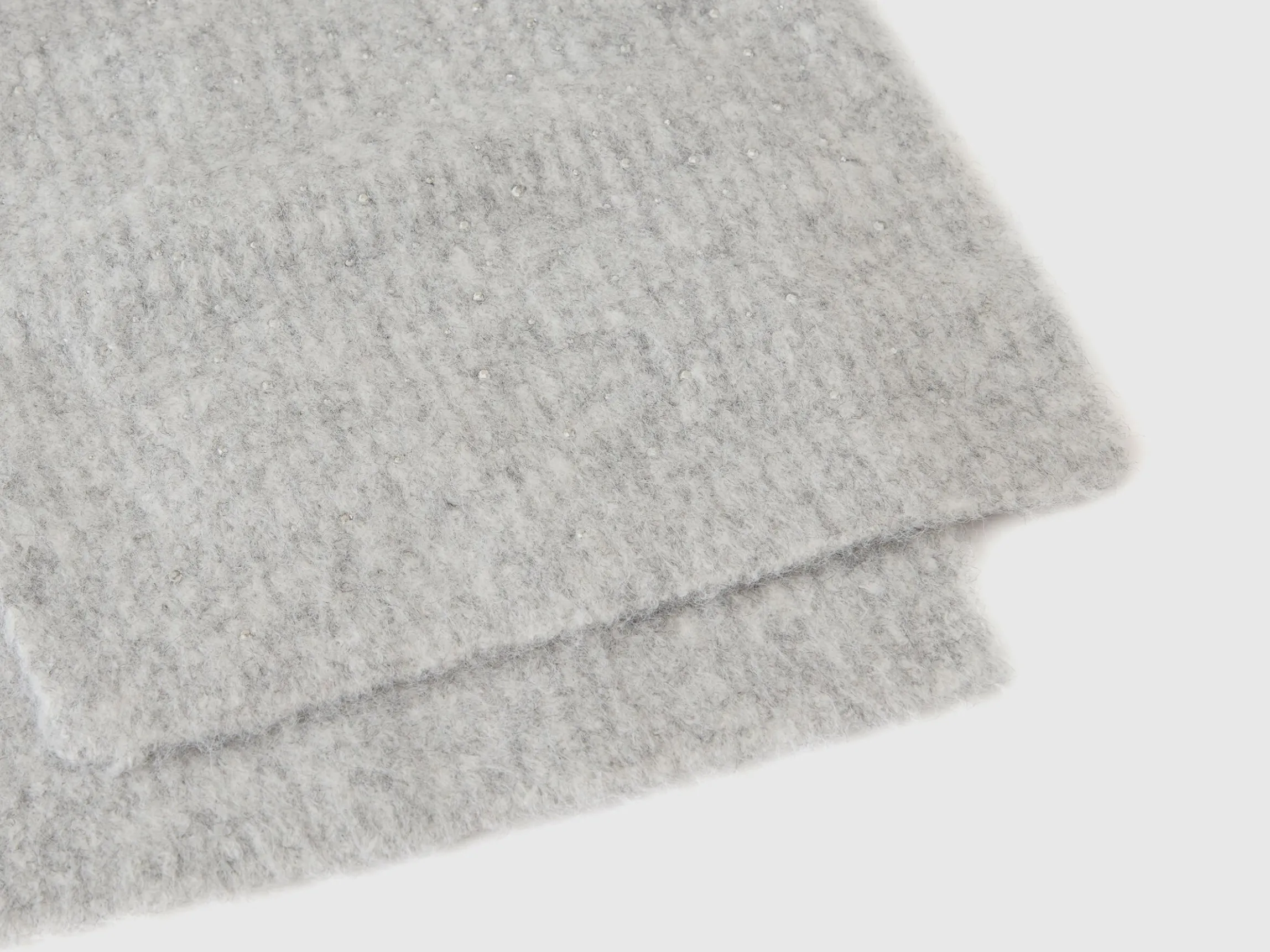Wool blend scarf with rhinestones