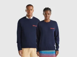 Wool blend sweater with ski graphic