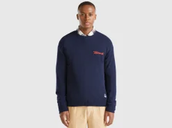 Wool blend sweater with ski graphic