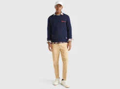 Wool blend sweater with ski graphic