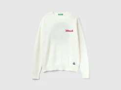 Wool blend sweater with ski graphic