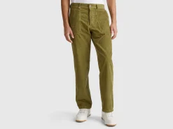 Worker-style velvet trousers