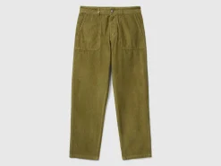 Worker-style velvet trousers