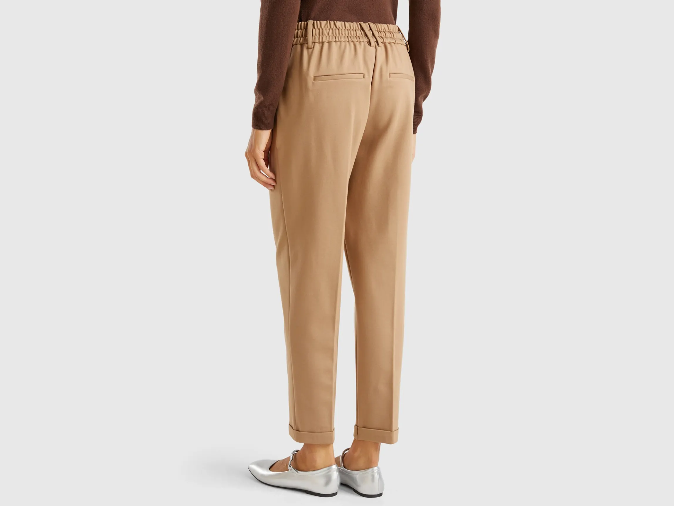 Yarn dyed trousers with drawstring