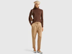 Yarn dyed trousers with drawstring