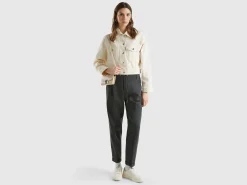 Yarn dyed trousers with drawstring