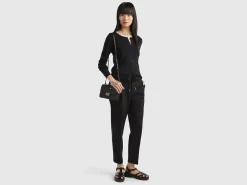 Yarn dyed trousers with drawstring