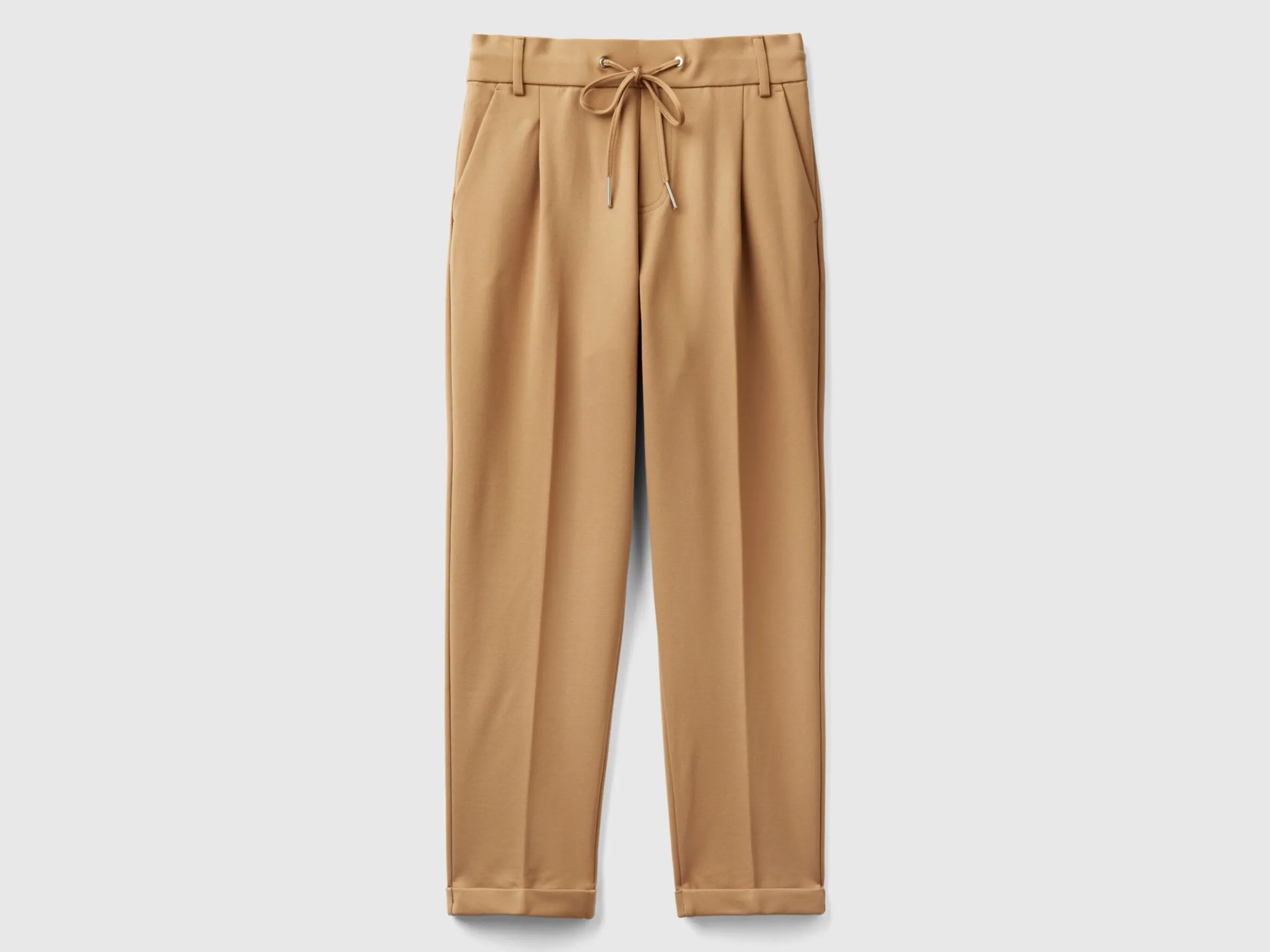 Yarn dyed trousers with drawstring