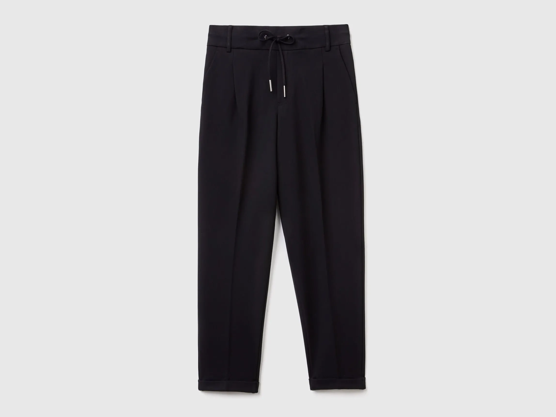 Yarn dyed trousers with drawstring