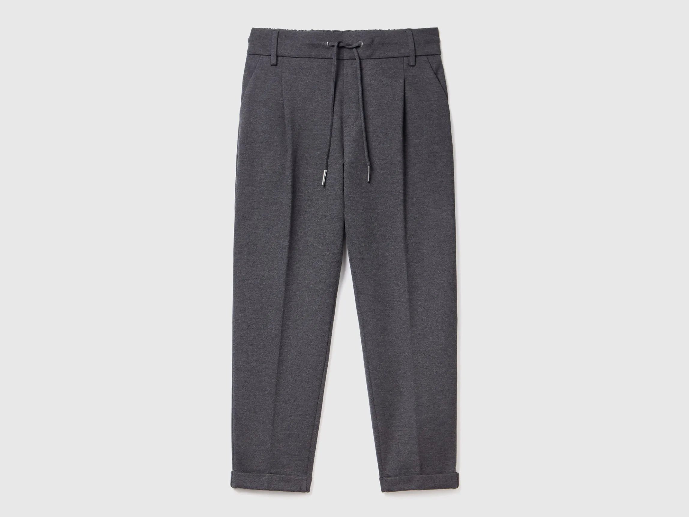 Yarn dyed trousers with drawstring