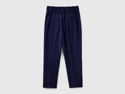 Yarn dyed trousers with drawstring