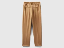 Yarn dyed trousers with drawstring