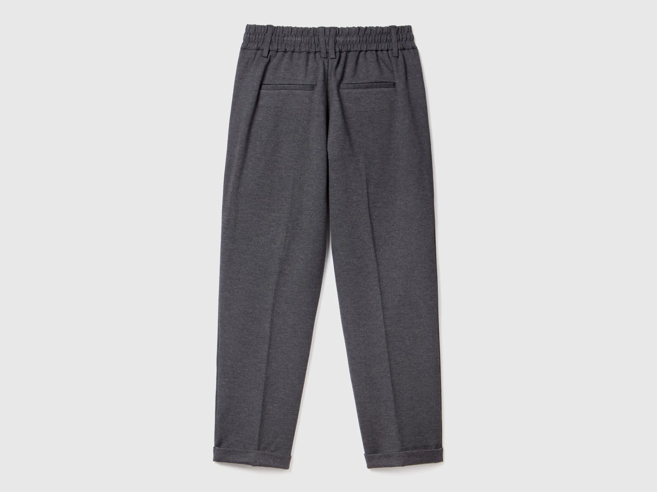 Yarn dyed trousers with drawstring
