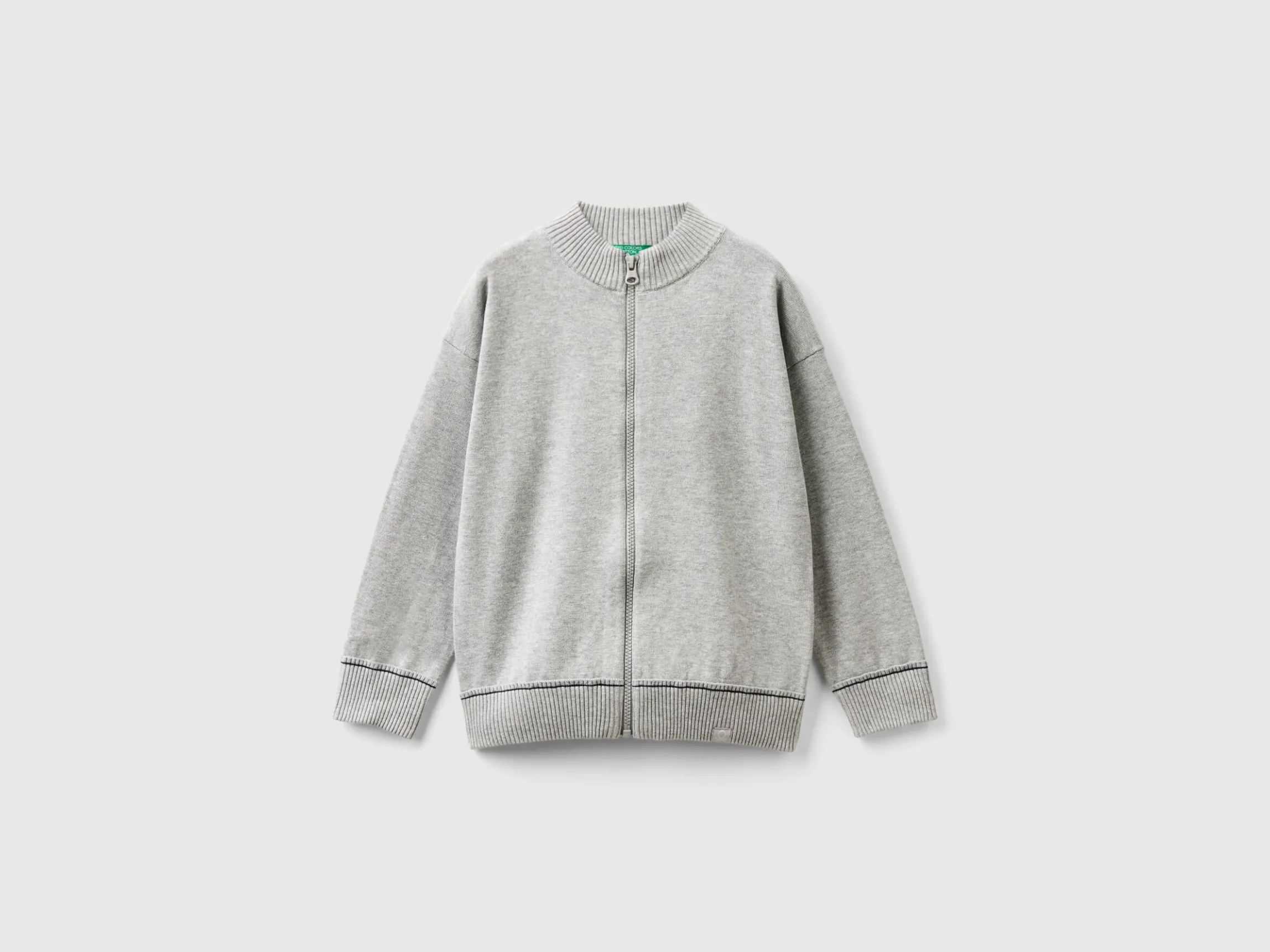 Zip-up cotton cardigan