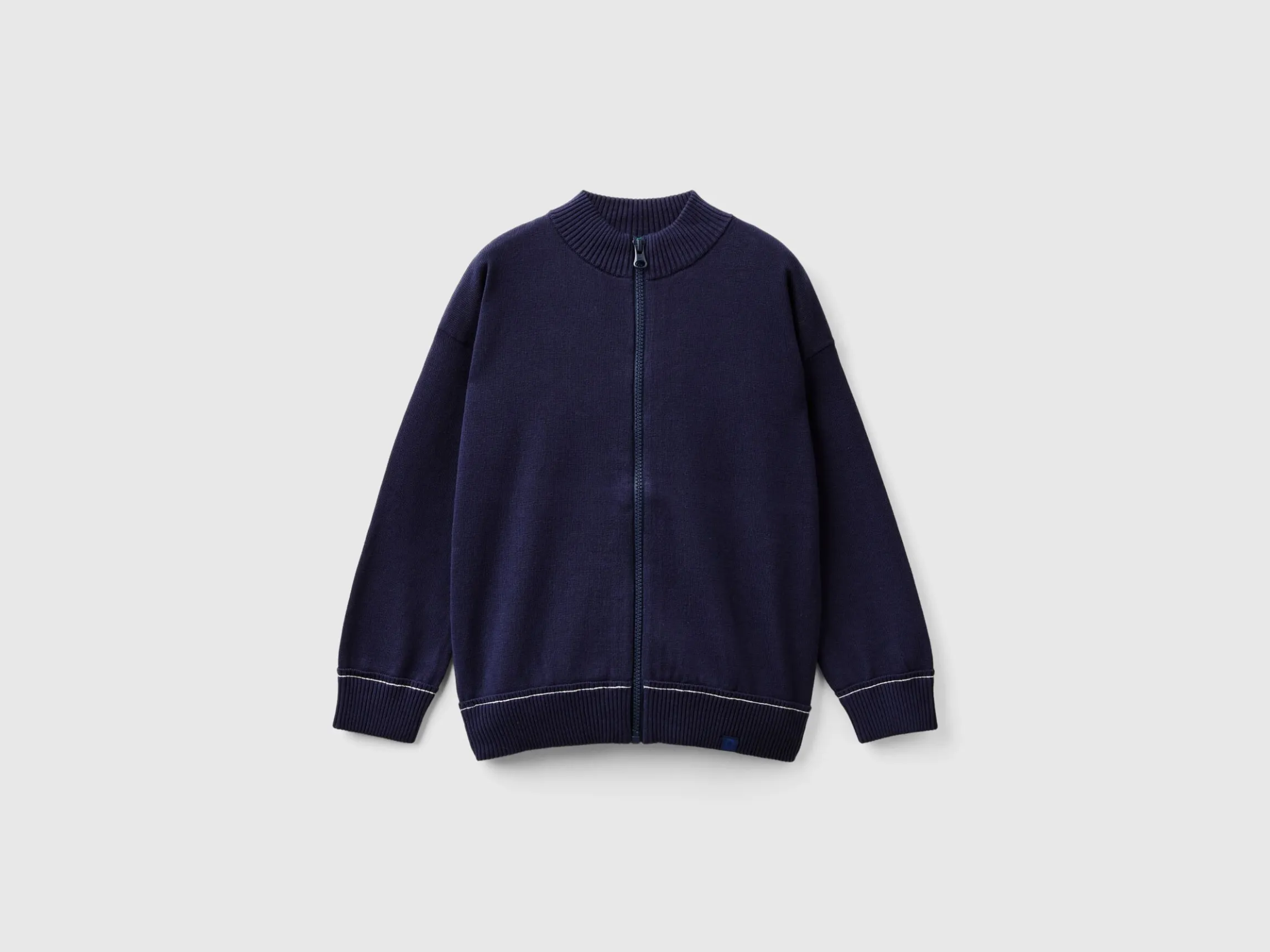 Zip-up cotton cardigan