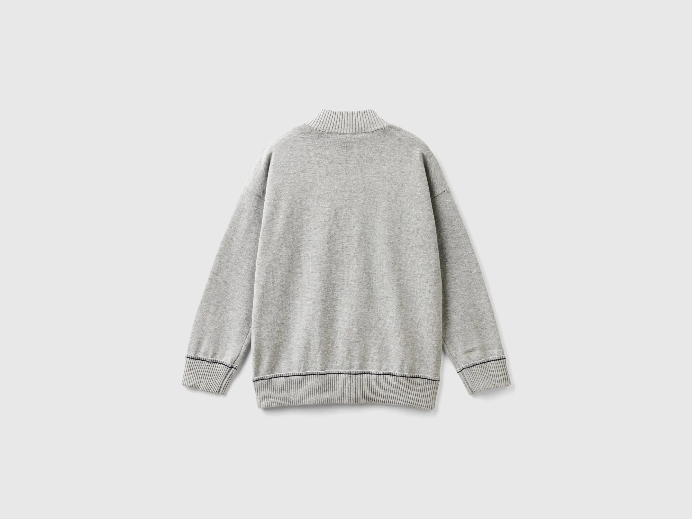 Zip-up cotton cardigan