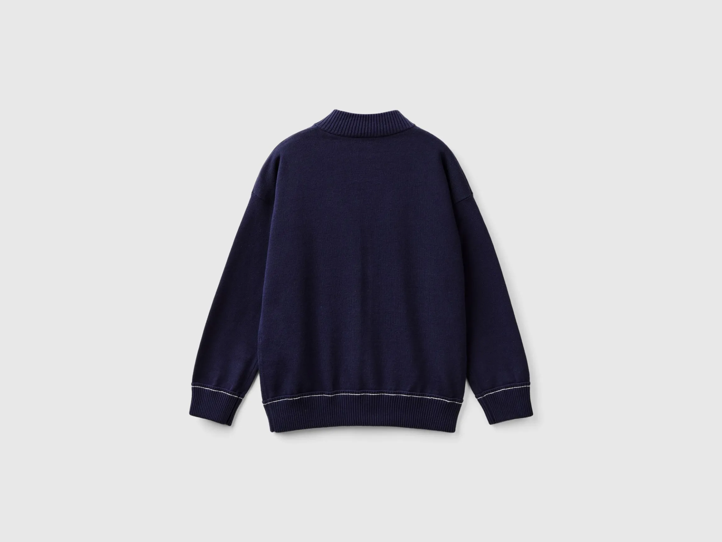 Zip-up cotton cardigan