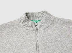 Zip-up cotton cardigan