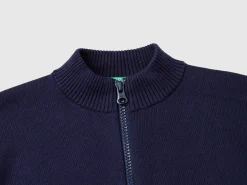 Zip-up cotton cardigan