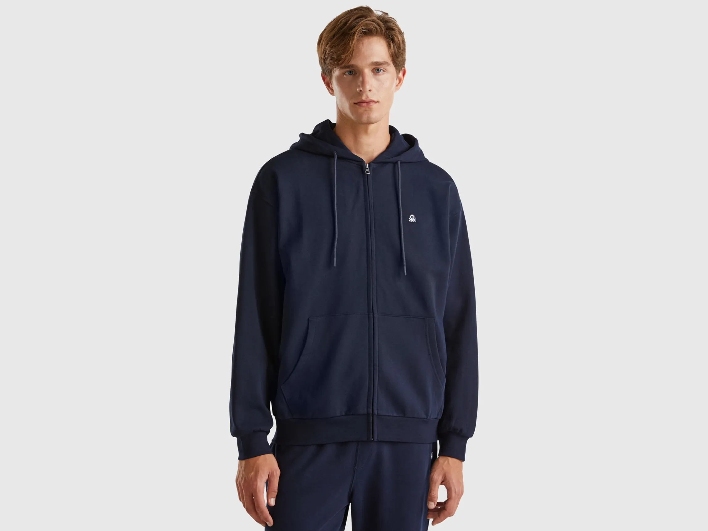 Zip-up hoodie in cotton