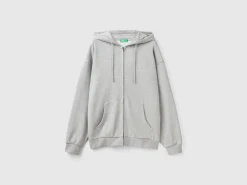 Zip-up hoodie in cotton