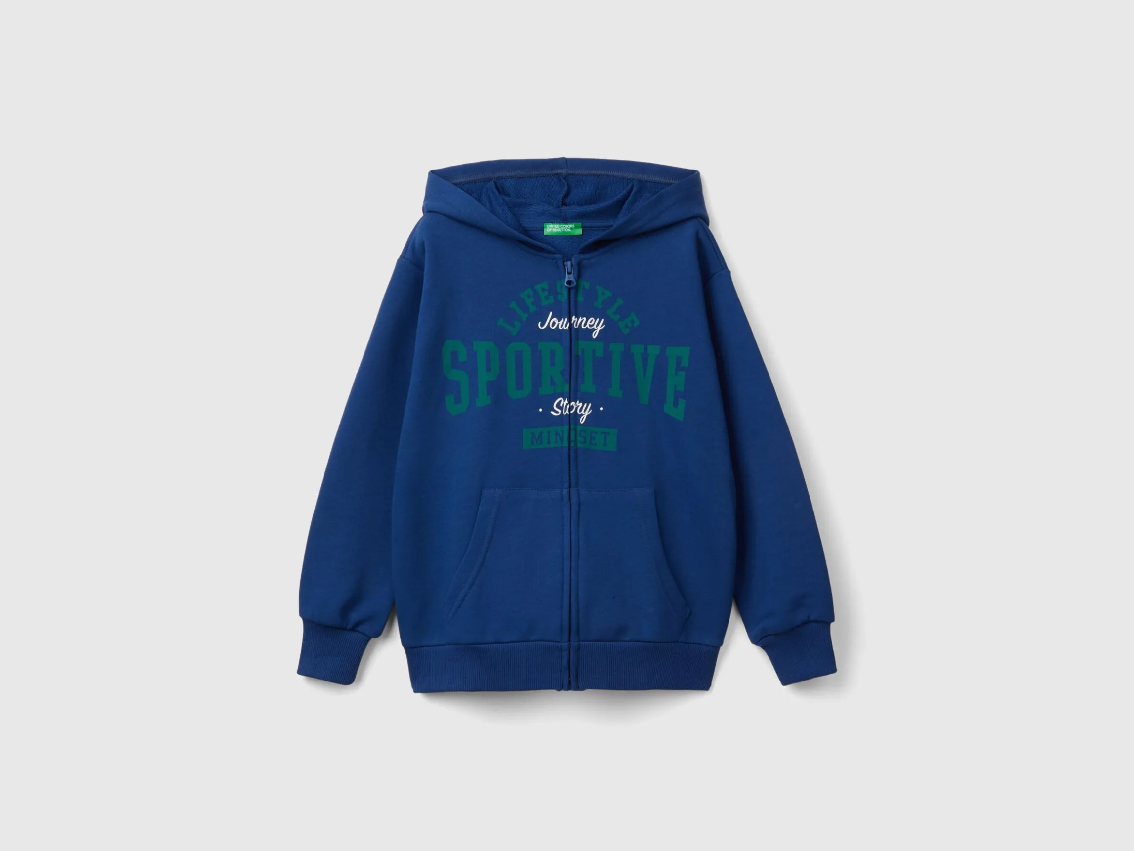 Zip-up sweatshirt with print